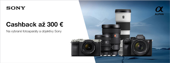 Cashback na vybrané fotoaparáty a objektívy Sony