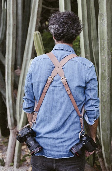 Obrázok Bronkey Berlin 703 - Tanned dual leather camera strap small