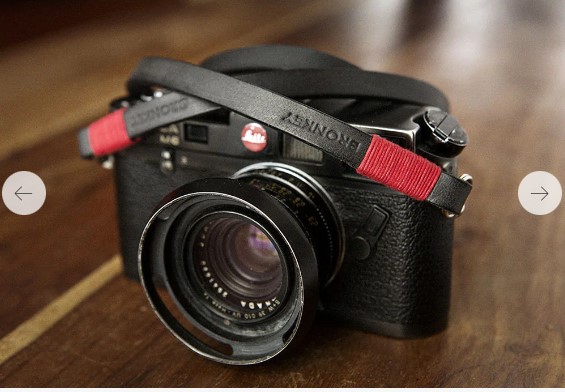 Obrázok Bronkey Tokyo 101 - Black & Red leather camera strap 120cm