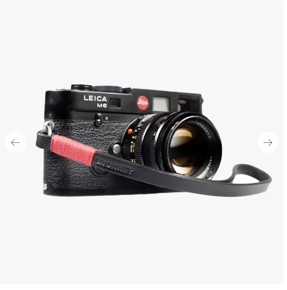 Obrázok Bronkey Tokyo 201 - Black & Red leather camera strap