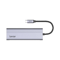 Lexar Hub, 7-in-1 USB-C, USB 3.2 Gen1. Type-C, 3xUSB-A. HDMI, SD, microSD slot. PD 100W