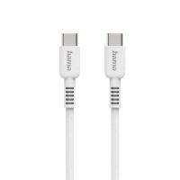 Hama Eco kbel USB-C 2.0 typ C-C 1 m, biely