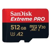 SanDisk Extreme PRO microSDXC 512 GB + SD Adapter 200 MB/s & 140 MB/s A2 C10 V30 UHS-I U3